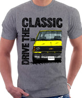 Drive The Classic Chevrolet Astro 1 Chrome Bumper. T-shirt in Heather Grey Colour