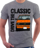 Drive The Classic Chevrolet Astro 1 Colour Bumper. T-shirt in Heather Grey Colour