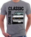 Drive The Classic Chevrolet Astro 1 Colour Bumper. T-shirt in Heather Grey Colour