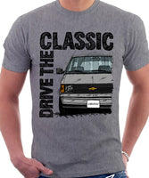 Drive The Classic Chevrolet Astro 1 Colour Bumper. T-shirt in Heather Grey Colour