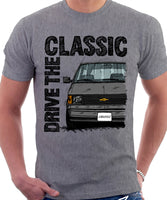 Drive The Classic Chevrolet Astro 1 Colour Bumper. T-shirt in Heather Grey Colour