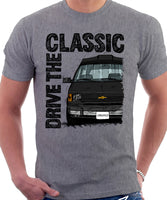 Drive The Classic Chevrolet Astro 1 Starcraft. T-shirt in Heather Grey Colour