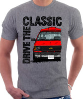 Drive The Classic Chevrolet Astro 1 Starcraft. T-shirt in Heather Grey Colour