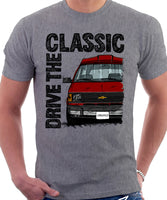 Drive The Classic Chevrolet Astro 1 Starcraft. T-shirt in Heather Grey Colour