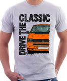 Drive The Classic VW Transporter T4 Early Model Colour Bumper . T-shirt in White Colour