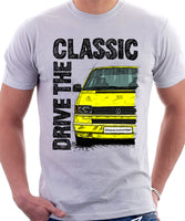 Drive The Classic VW Transporter T4 Early Model Colour Bumper . T-shirt in White Colour