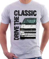 Drive The Classic VW Transporter T4 Early Model Colour Bumper . T-shirt in White Colour