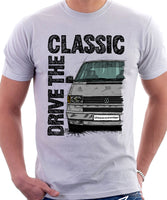 Drive The Classic VW Transporter T4 Early Model Colour Bumper . T-shirt in White Colour