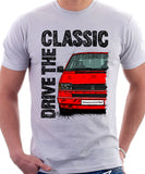 Drive The Classic VW Transporter T4 Early Model Colour Bumper . T-shirt in White Colour