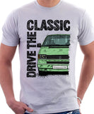 Drive The Classic VW Transporter T4 Early Model Colour Bumper . T-shirt in White Colour