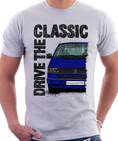 Drive The Classic VW Transporter T4 Early Model Colour Bumper . T-shirt in White Colour