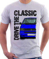 Drive The Classic VW Transporter T4 Early Model Colour Bumper . T-shirt in White Colour