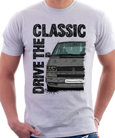 Drive The Classic VW Transporter T4 Late Model Colour Bumper . T-shirt in White Colour