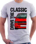 Drive The Classic VW Transporter T4 Late Model Colour Bumper . T-shirt in White Colour