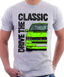 Drive The Classic VW Transporter T4 Late Model Colour Bumper . T-shirt in White Colour