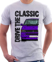 Drive The Classic VW Transporter T4 Late Model Colour Bumper . T-shirt in White Colour