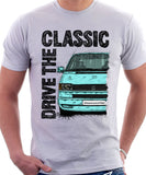 Drive The Classic VW Transporter T4 Late Model Colour Bumper . T-shirt in White Colour