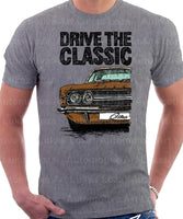 Drive The Classic Ford Cortina Mk3 Early Model GXL T-shirt in Heather Grey Colour