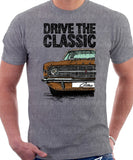 Drive The Classic Ford Cortina Mk3 Early Model XL and L. T-shirt in Heather Grey Colour