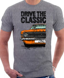 Drive The Classic Ford Cortina Mk3 Late Model L and Base. T-shirt in Heather Grey Colour