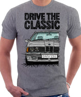 Drive The Classic BMW E24 Early Model. T-shirt in Heather Grey Colour