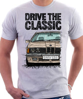 Drive The Classic BMW E24 Early Model. T-shirt in White Colour