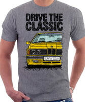 Drive The Classic BMW E24 Late Model. T-shirt in Heather Grey Colour