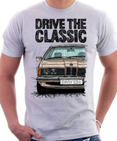 Drive The Classic BMW E24 Standard Early Model. T-shirt in White Colour