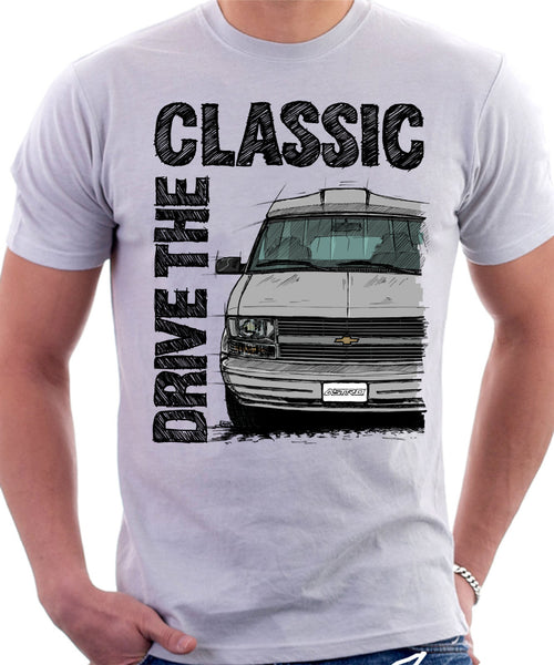 Drive The Classic Chevrolet Astro 2 Starcraft Early Model. T-shirt in White Colour