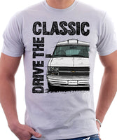 Drive The Classic Chevrolet Astro 2 Starcraft Early Model. T-shirt in White Colour