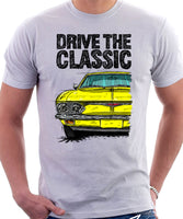 Drive The Classic Chevrolet Corvair 2nd Gen 1965. T-shirt in White Color