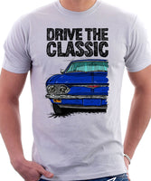 Drive The Classic Chevrolet Corvair 2nd Gen 1965. T-shirt in White Color