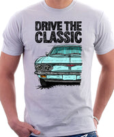 Drive The Classic Chevrolet Corvair 2nd Gen 1965. T-shirt in White Color