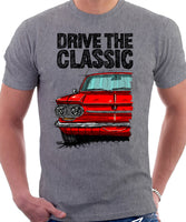 Drive The Classic Chevrolet Corvair 1st Gen 1963. T-shirt in Heather Grey Color