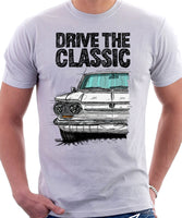 Drive The Classic Chevrolet Corvair 1st Gen 1963. T-shirt in White Color