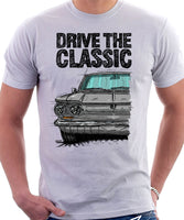 Drive The Classic Chevrolet Corvair 1st Gen 1963. T-shirt in White Color