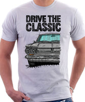 Drive The Classic Chevrolet Corvair 1st Gen 1964. T-shirt in White Color