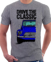 Drive The Classic Citroen Dyane Early Model (Black Roof). T-shirt in Heather Grey Colour