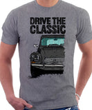 Drive The Classic Citroen Dyane Early Model. T-shirt in Heather Grey Colour