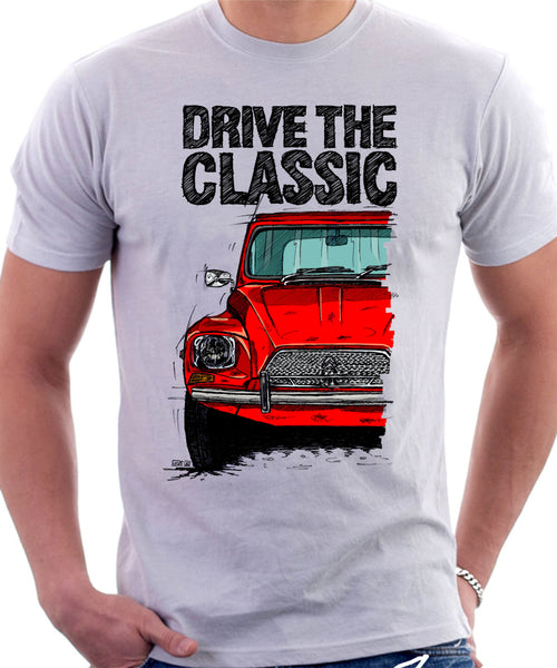 Drive The Classic Citroen Dyane Early Model. T-shirt in White Colour