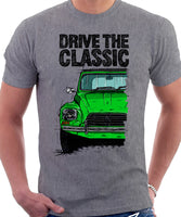 Drive The Classic Citroen Dyane Late Model (Black Roof). T-shirt in Heather Grey Colour