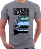 Drive The Classic Citroen Dyane Late Model (Black Roof). T-shirt in Heather Grey Colour