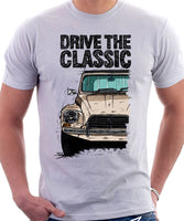 Drive The Classic Citroen Dyane Late Model (Black Roof). T-shirt in White Colour