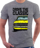 Drive The Classic Ford Cortina Mk2 Black Grille. T-shirt in Heather Grey Colour