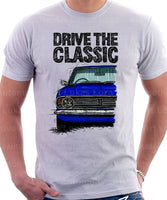 Drive The Classic Ford Cortina Mk2 Black Grille. T-shirt in White Colour