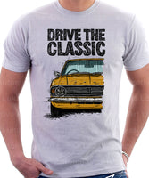 Drive The Classic Ford Cortina Mk2 Black Grille. T-shirt in White Colour