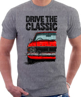 Drive The Classic Ford Cortina Mk2 Bumper Halogen. T-shirt in Heather Grey Colour