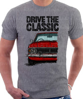 Drive The Classic Ford Cortina Mk2 Bumper Halogen. T-shirt in Heather Grey Colour