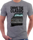 Drive The Classic Ford Cortina Mk2 Chrome Grille. T-shirt in Heather Grey Colour