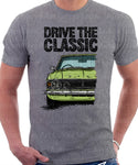 Drive The Classic Ford Cortina Mk2 Grille Halogen. T-shirt in Heather Grey Colour